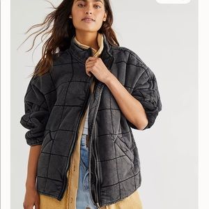 Free People Dolman Quilted Jacket Black